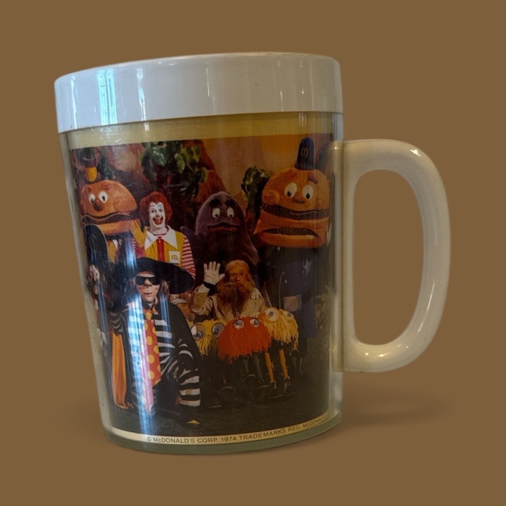 Vintage  McDonaldland Character Mug Grimace Hamburglar Ronald Thermo-serv‎